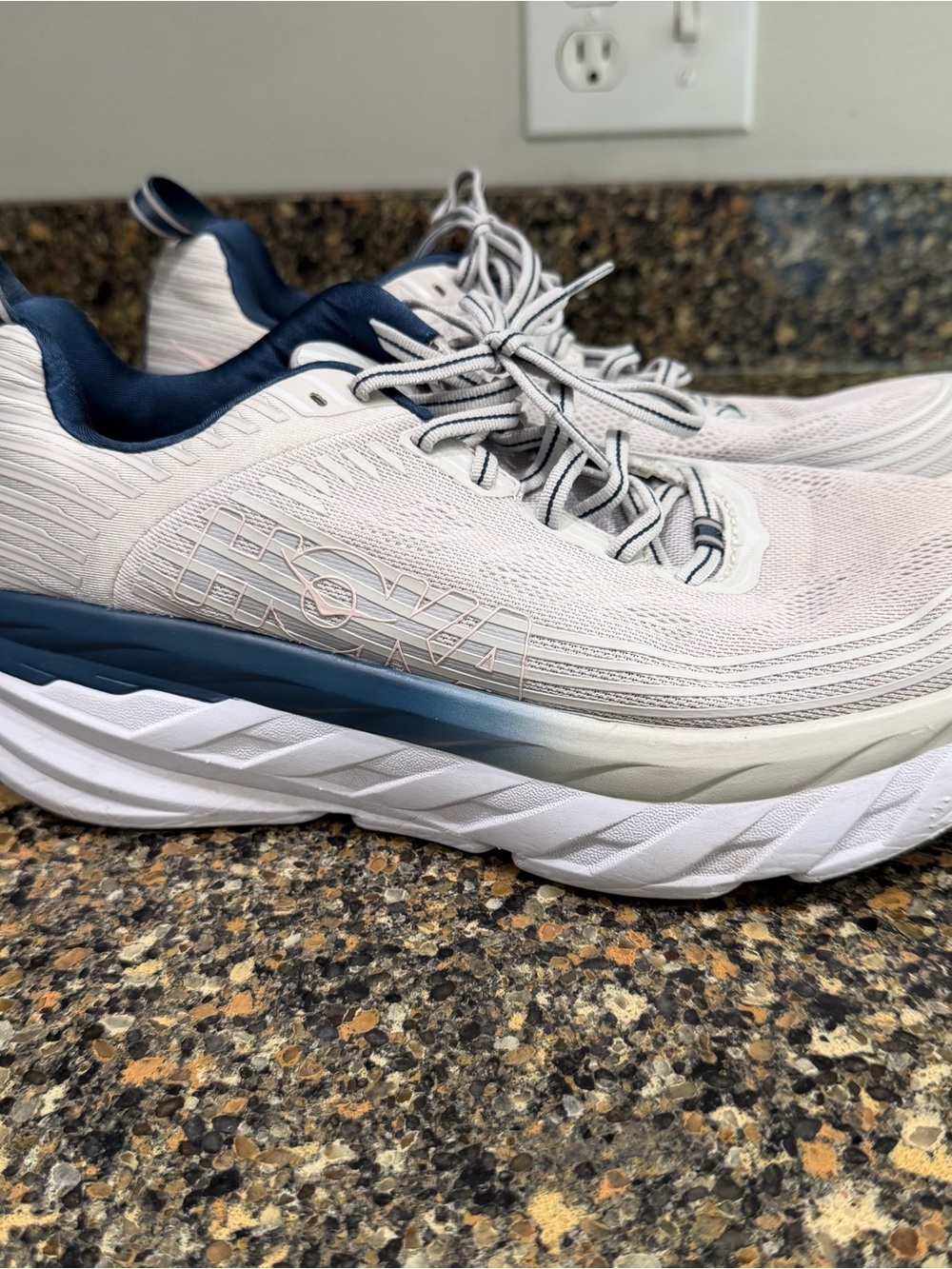 HOKA ladies gray & Navy Bondi Running Shoes size 10